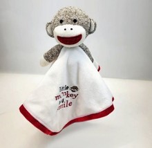 Baby Starter&#39;s Sock Monkey Lovey Security Blanket Rattle Little Monkey B... - $7.97