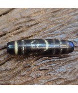 Vintage Old Tibetan 2 Eyes 5 Stripes Agate stone Dzi Bead big Amulet - $1,380.39 MXN