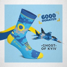 Heel Tread - MIG 29 Ghost of Kyiv socks - (7½-11½) US (8-12) Made in Portugal - £15.69 GBP