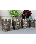 Animal Spirit Bald Eagle Owl Black Bear And Gray Wolf 2-Ounce Shot Glass... - $41.15 CAD