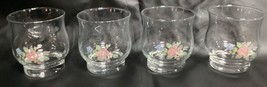 Set of 4 ~ Pfaltzgraff Tea Rose Libby 3 1/2&quot; Glasses 8 oz Tumblers - $16.12