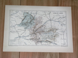 1887 Antique Original Map Of Department Of LOIR-ET-CHER Blois / France - $26.01