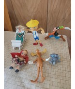 Vtg Disney Looney Tunes Mixed Lot of 6 Toy Figures Barbie, Bullwinkle Ro... - $26.99