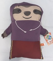 Wild Republic SLOTH Plush Pillowkins Stuffed Toy Throw Pillow 15”x9” NWT - £12.56 GBP