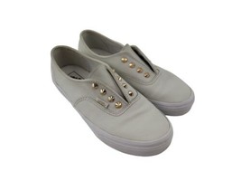 Vans Authentic Metal Gold Studs Gore Slip-On Sneaker Cream Leather Women&#39;s 7 - $29.38