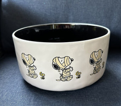 RAE DUNN Peanuts Snoopy SPOOKY SNACKS Extra Large Candy Treat Bowl NEW H... - $46.99
