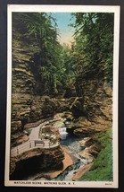 Watkins Glen Triple Cascades Waterfall Matchless Scene N.Y. PC Vintage Unposted - £2.37 GBP