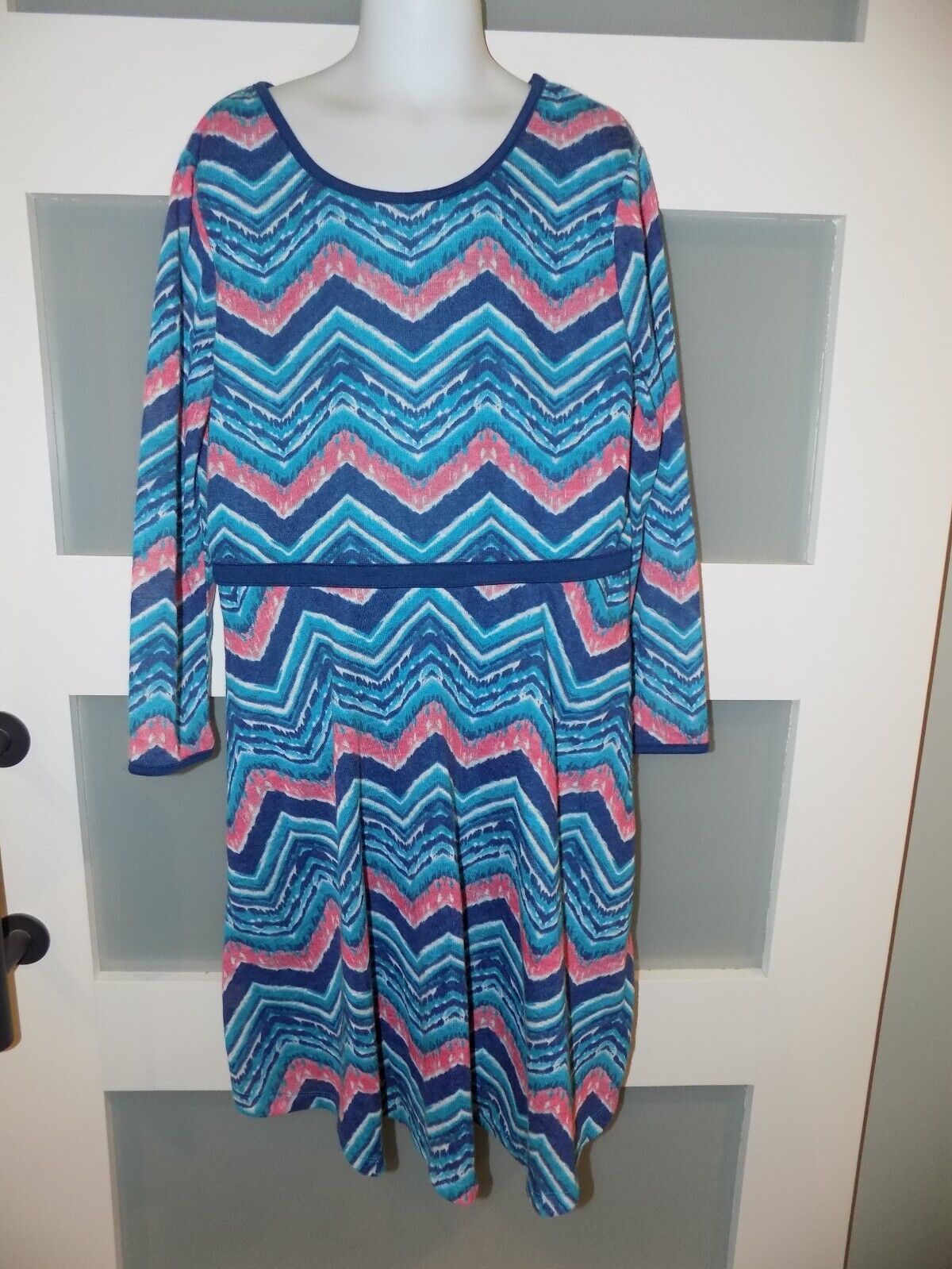 PINKY MULTI-COLORED CHEVRON DRESS GIRL'S NEW