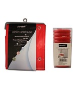 Red PEVA Shower Curtain Liner – Matching Set, Easy-Glide Plastic Hooks New - $248.11 MXN