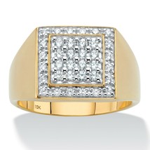 Mens Solid 10K Gold Round .58 Tcw Cz Ring Size 8 9 10 11 12 13 - £723.33 GBP