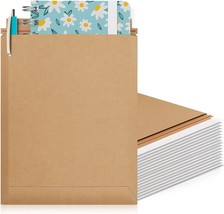 Pack of 25 Natural Kraft Stay Flat Mailers 6x8 Brown Cardboard Envelopes - £14.52 GBP