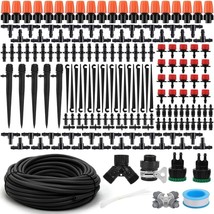 Garden Irrigation Kit,131Ft 1/4&quot; Drip Irrigation Kit Garden Irrigation, Lawn - $39.98