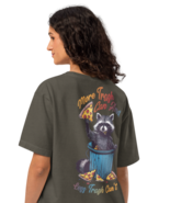 Unisex Oversized T-Shirt - Trash Back Print Washed Charcoal - €51,68 EUR