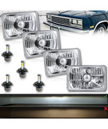 4X6&quot; 20/40w H4 LED Crystal Clear Glass Lens Headlight Set for 1981-87 GM... - £154.23 GBP