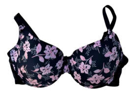 Marilyn Monroe T Shirt Bra Size 40DD Black Mesh Pink Floral Padded Underwire EUC - £7.54 GBP