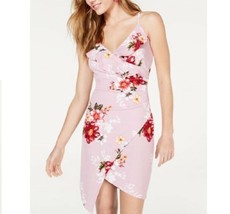 Crave Fame Junior Womens XXL Lilac Pink Floral Asymmetrical Bodycon Dress NWT - £9.43 GBP