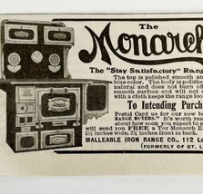1904 Monarch Oven Range Stove Advertisement Appliance Ephemera 4.75 x 2.5&quot; - £7.82 GBP