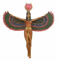 Ancient Egyptian Goddess Isis With Open Wings Wall Decor Isis Ra Deity Plaque - £35.95 GBP