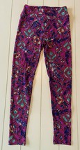 Lularoe Leggings Yoga Pants Purple Blue And Pink Color - £10.83 GBP