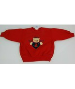 Vintage 90s Oshkosh B&#39;Gosh Red Sweatshirt Spellout Logo Teddy Bear Flowe... - £23.34 GBP