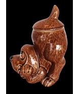 Vintage 1970s McCoy Pottery Thinking Dog Puppy Bow Cookie Jar 272 USA - $40.00