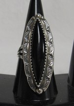 Albert Payton Sterling Silver Black Onyx 1.5&quot; Finger Ring Sz 6.25 Navajo Stamped - $118.80