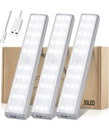 30 LED under Cabinet USB Rechargeable Closet Lighting Kit With Motion Se... - £27.37 GBP