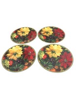 Sakura Salad Dessert Plates 4 Holiday Abundance Poinsetta Home Collectio... - $23.75