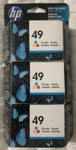 HP 49 Tri Color Ink Cartridge Triple Pack 3 x 51649A New Genuine OEM Foil Packs - £70.32 GBP