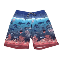 Peter Millar Mens Large Seaside Ocean Traffic Stretch Swim Trunks Shorts NEW - £25.63 GBP