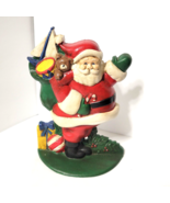 Waving Santa Claus w/ Toys Bag VTG Cast Iron Door Stop Midwest Importers... - $590.04 MXN