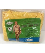 Vintage Achilles Vinyl Rain Set Bright Yellow Hooded - Mens Medium Jacke... - £19.48 GBP