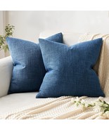 Two Decorative Throw Pillow Covers (Miulee Pack Of 2) In Navy Blue, Linen, - $49.29 CAD