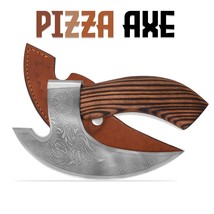 Viking Pizza Axe Stainless Steel Hand Forged Viking Pizza Axe Rose Wood Handle - £35.16 GBP