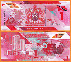 Trinidad &amp; Tobaco 2020 Unc 1 Dollar Banknote Polymer Money Bill P- W60 - £0.79 GBP