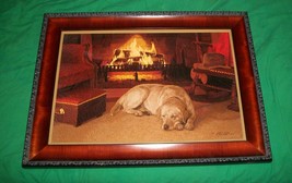 John Weiss Giclee Print Art Labrador Retriever Dog Fire Cabin Picture S/N Decor - £253.64 GBP