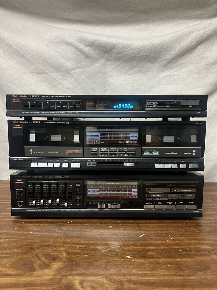 Fisher CA-271 Stereo Amplifier | FM-271 Tuner | CR-W47 Double Cassette Deck Read  			