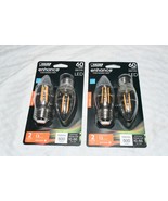 Lot 4 FEIT Electric Enhance 55 watts B10 Filament LED Bulb 500 lumens So... - $22.40 CAD