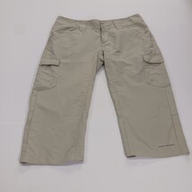 Columbia AL8198 Women's 2 Beige Hiking Polyester Capri Pants Cargo Shorts 30×17 image 13