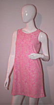 H&amp;M Dress Pink Cream Lace Floral Back Zip Loose Fit Summer Xs - Fress Shipping - £50.47 GBP