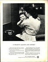 Vintage 1955 Bell Telephone Mother And Child I Wasn&#39;t Alone Any More Print Ad a5 - £19.22 GBP