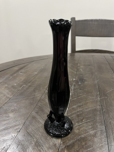 Dugan Diamond Amethyst Twig Swung Vase 7 1/2” Glass Purple Bud Vase - £22.20 GBP