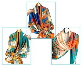 Scarves Silky Feel Choice Pattern Head Neck Wrap Scarf Bandana NWT - £7.71 GBP