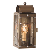 Irvin&#39;s Country Tinware Cape Cod Wall Lantern in Weathered Brass - $217.75