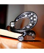 Vintage abstract sterling silver 925 ring with rhinestones size 7 - $1,407.37 MXN