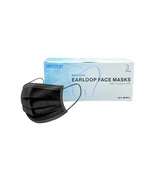 BRITEDENT ASTM Level 3 Earloop Face Masks Black 3Ply 50/Bx BSI-BK03 - £9.39 GBP