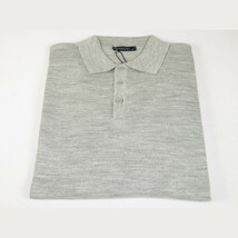 Mens PRINCELY Soft Merinos Wool Sweater Knits Lightweight Polo 1011-40 Silver image 5
