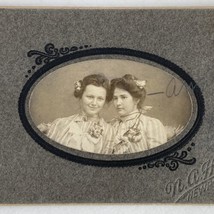 c1900 Cabinet Card Photo Two Young Women Oval Portrait NA Harris Newport PA - £12.13 GBP