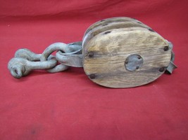 Large Vintage BOSTON &amp; LOCKPORT BLOCK CO Block and Tackle Pulley - £38.93 GBP