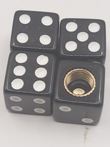 Set of  4 Black Dice Tire Valve Stem Caps For Car, Standard Fitting #8 - $7.50